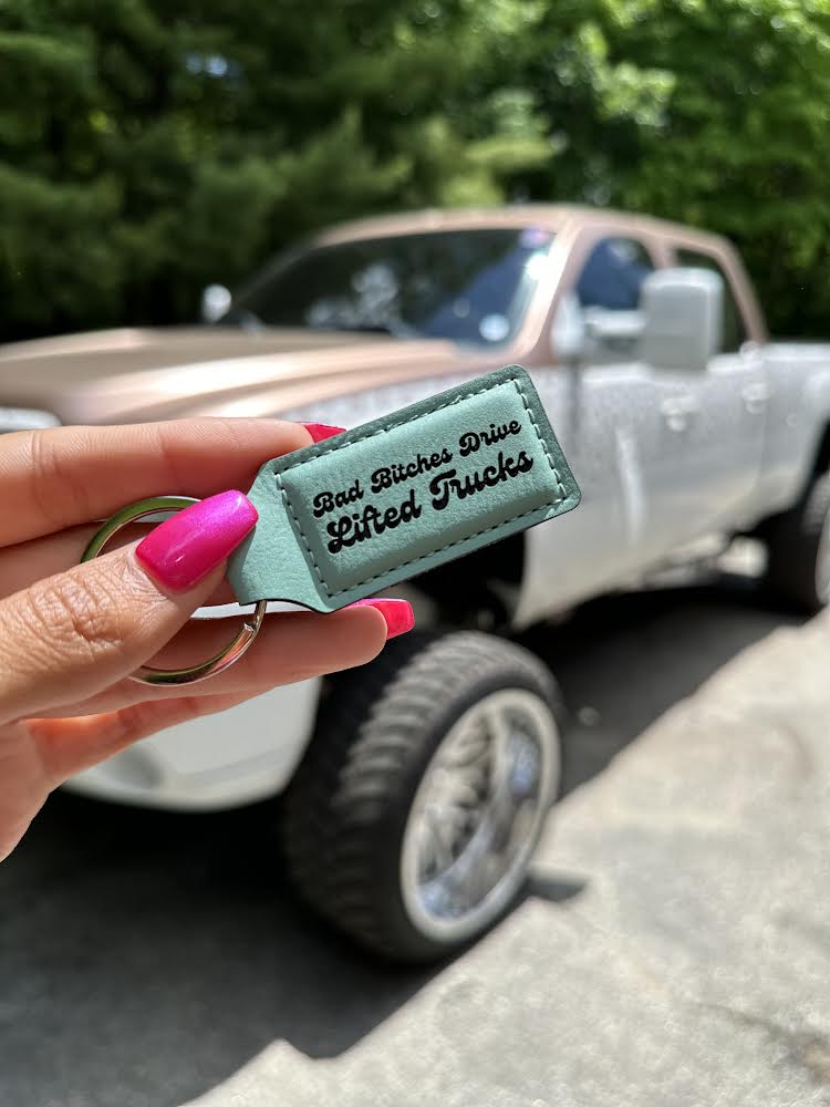 Bad B Drive Lifted Trucks Leather Keychain