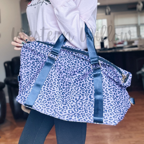 Travel Duffle Bags - Purple Leopard