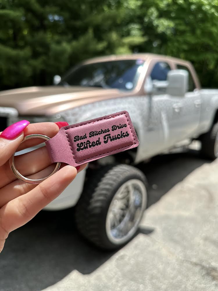 Bad B Drive Lifted Trucks Leather Keychain