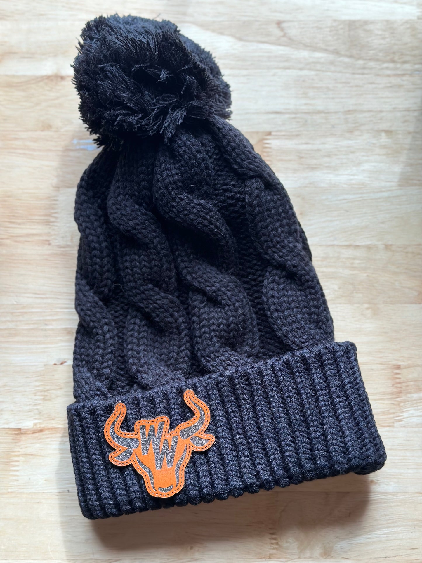 Black Pom Beanie