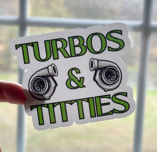 Turbos & Titties Sticker