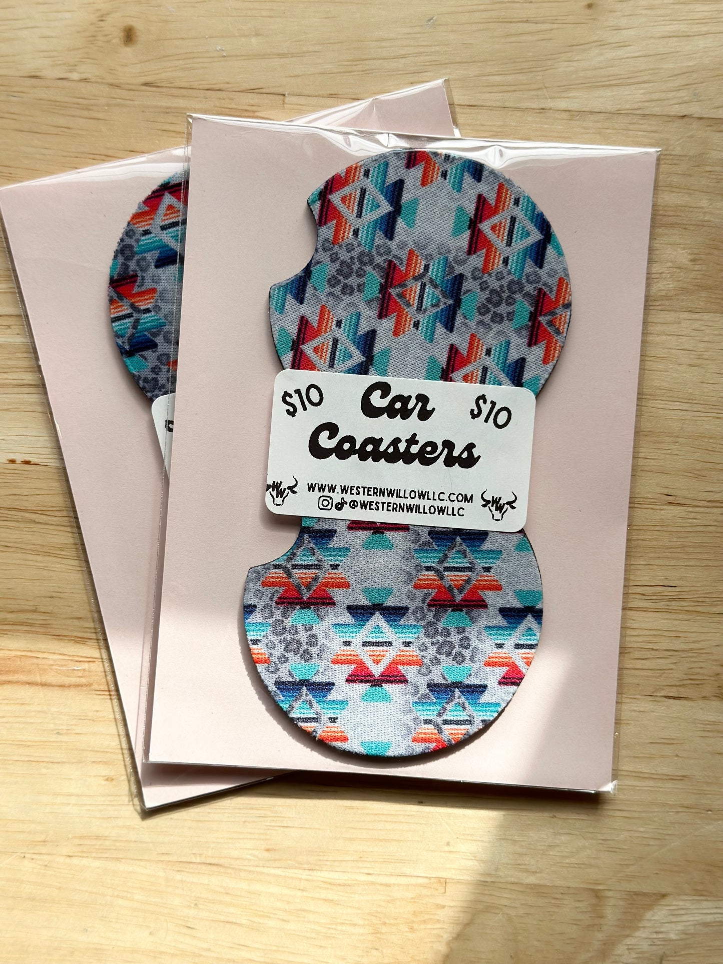 Aztec Cow Car Coasters