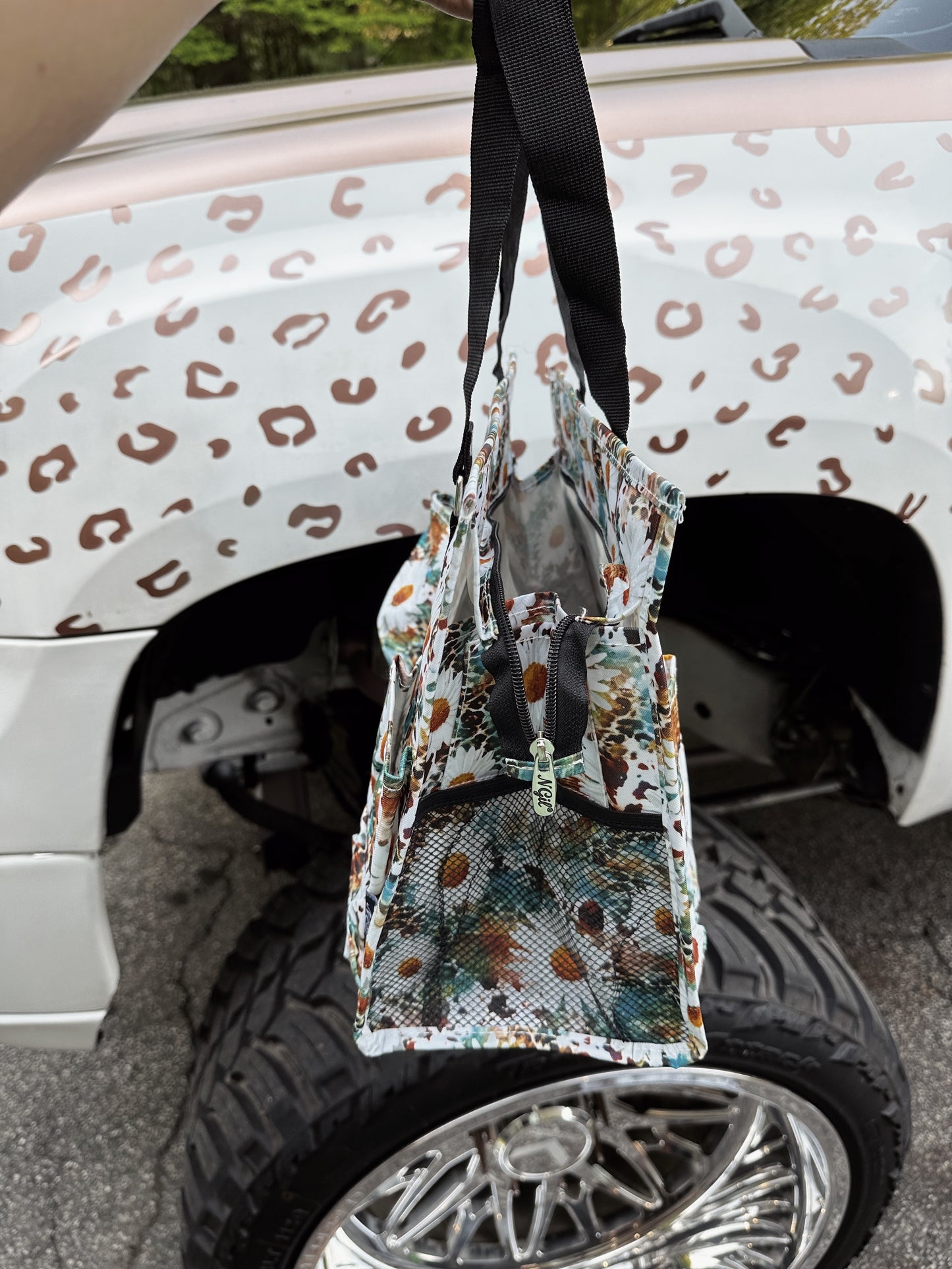 Daisy Leopard Tote Bag