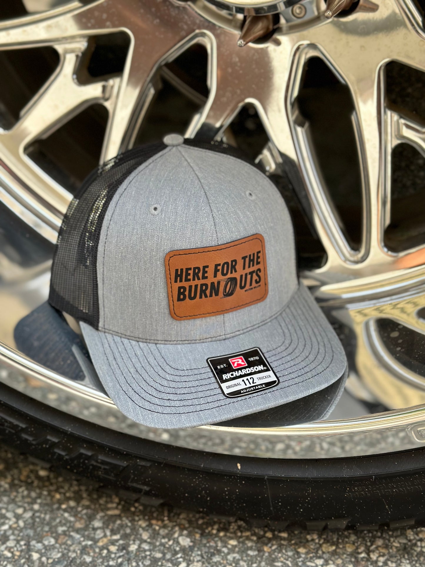 Here For The Burnouts Trucker Hat