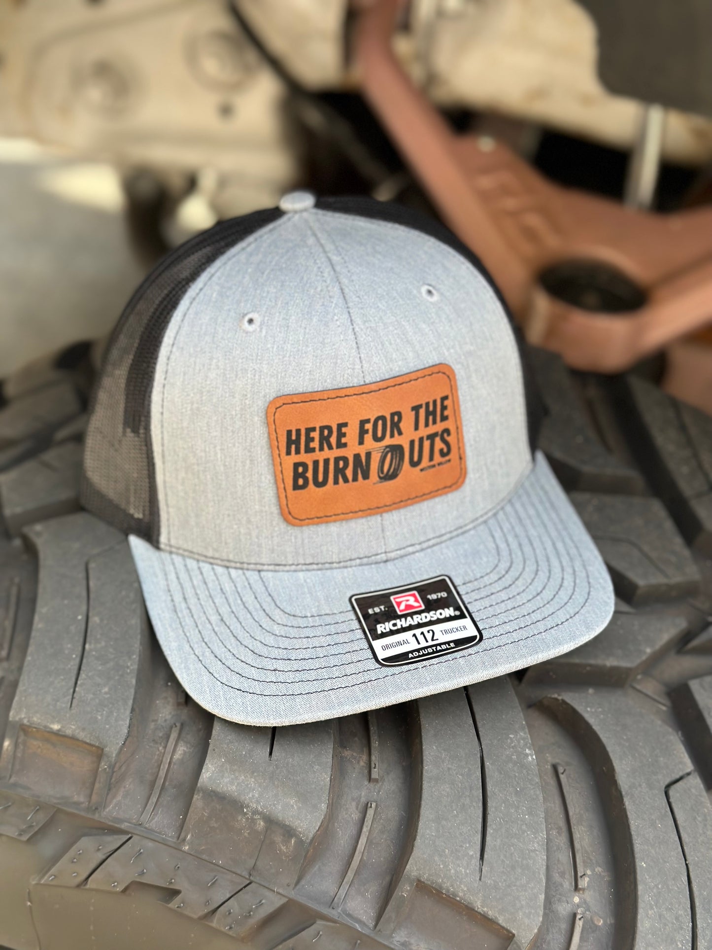 Here For The Burnouts Trucker Hat