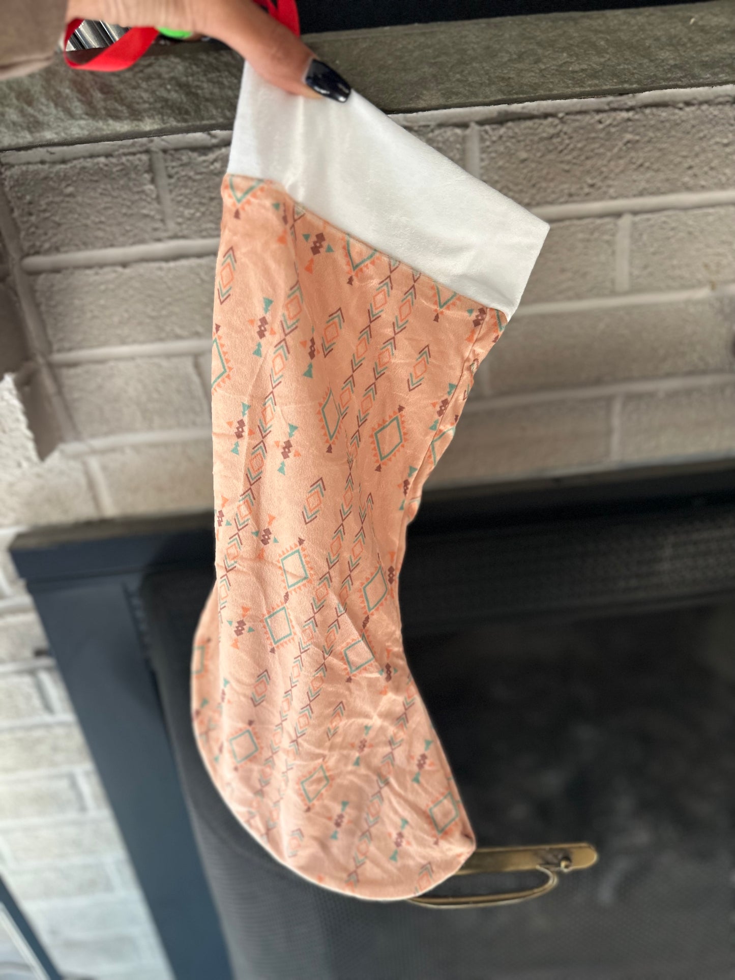 Cream Aztec Stocking