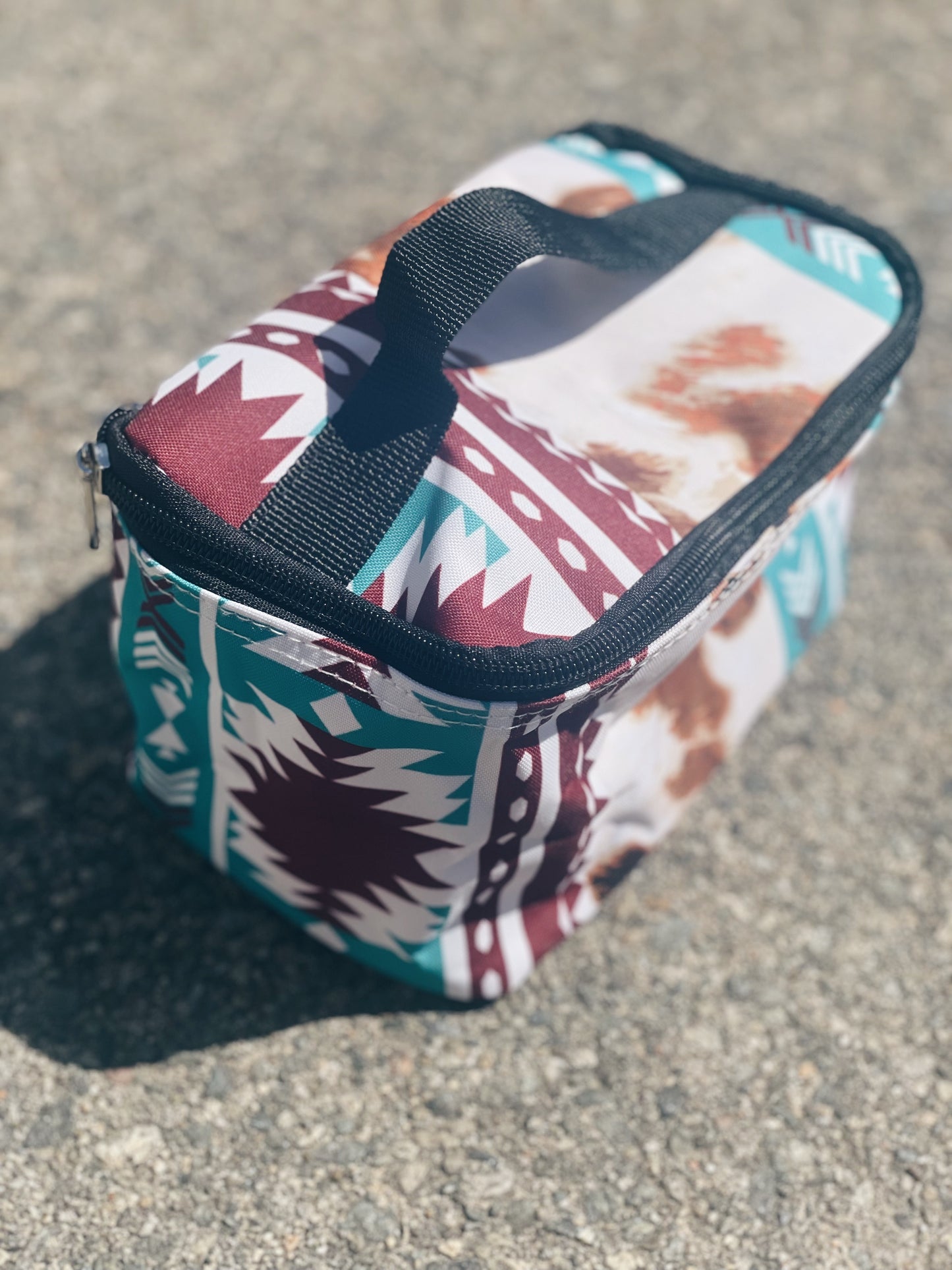 Aztec Cowhide Cosmetic Bag