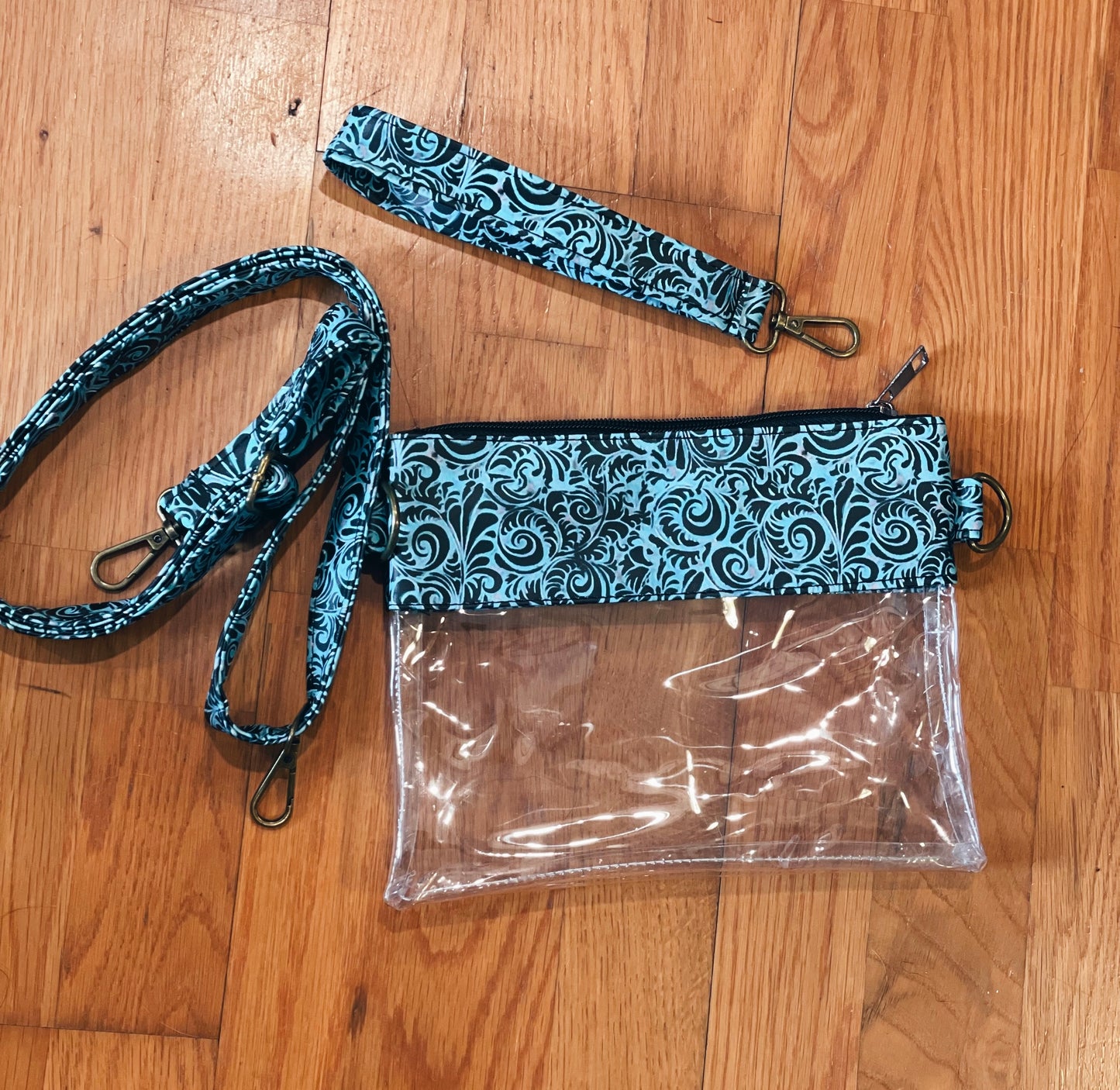 Turquoise Mini Clear Crossbody